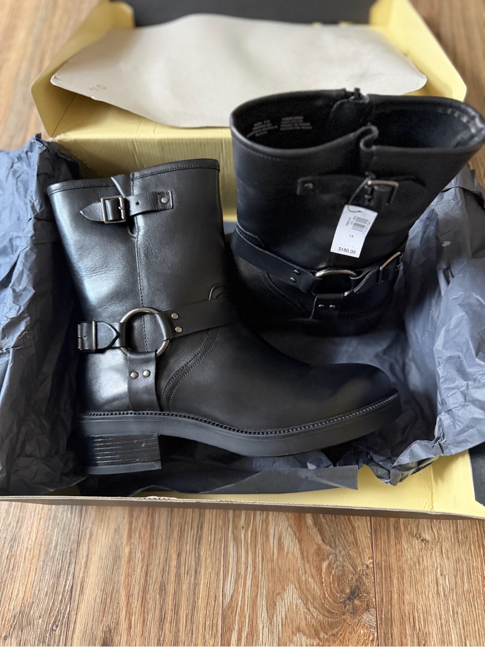 Banana Republic Black Leather Moto Boots